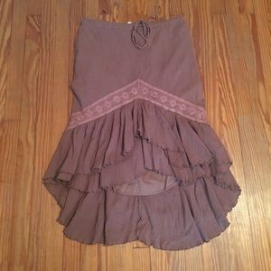 EUC Tempted Y2K Crochet Ruffle Boho Skirt S